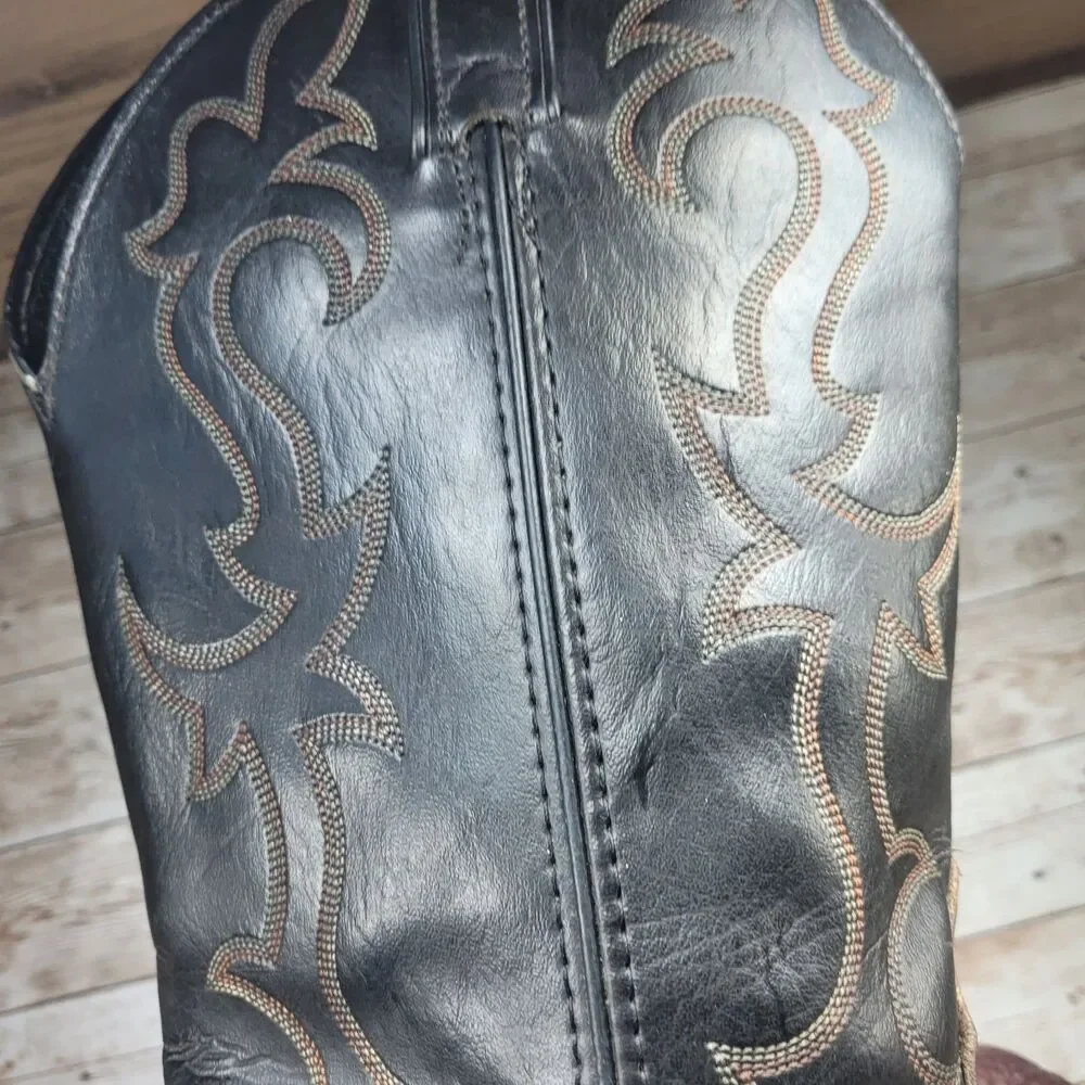 Laredo Men Size 9.5EE Brown Bullhide Leather Western Cowboy Boots